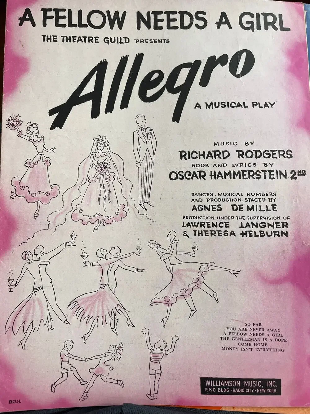 VTG Allegro Sheet Music Rodgers Hammerstein Theatre Guild Broadway Musical 1947
